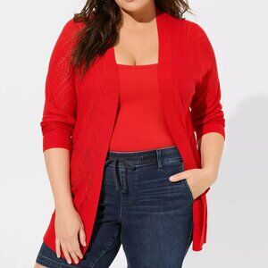 Torrid Adrenaline Rush Pointelle Cardigan in Size 2 (18/20)